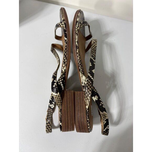Madewell‎ Heidi Slingback Snake Print Strappy Sandals With Low Block Heel Size 8 - Picture 4 of 5